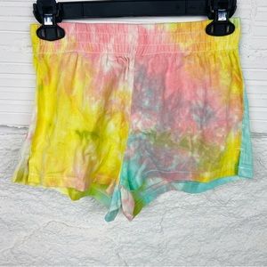 NWOT PACSUN colorful tie dye linen blend shortie summer shorts size XS & small